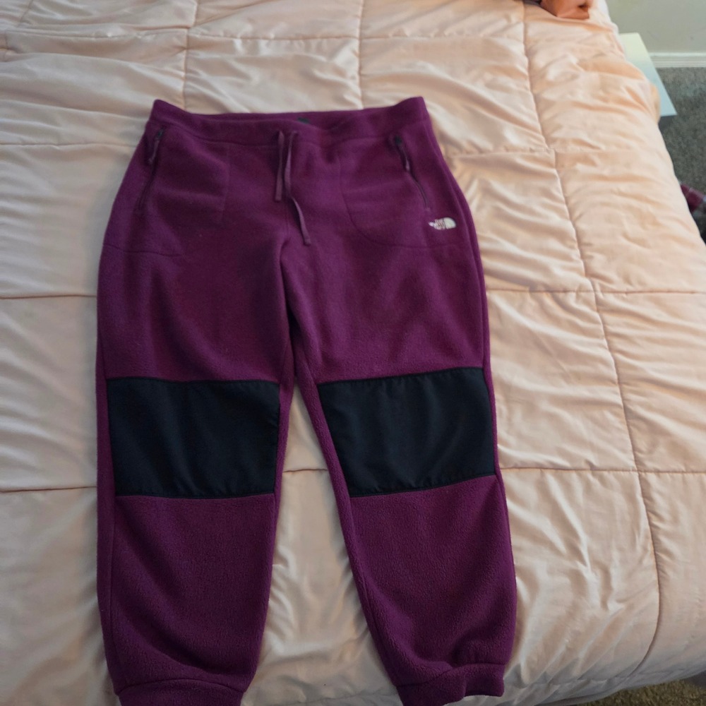 The North Face Polartec Fleece Joggers Purple Black XXL Circular Design Mens